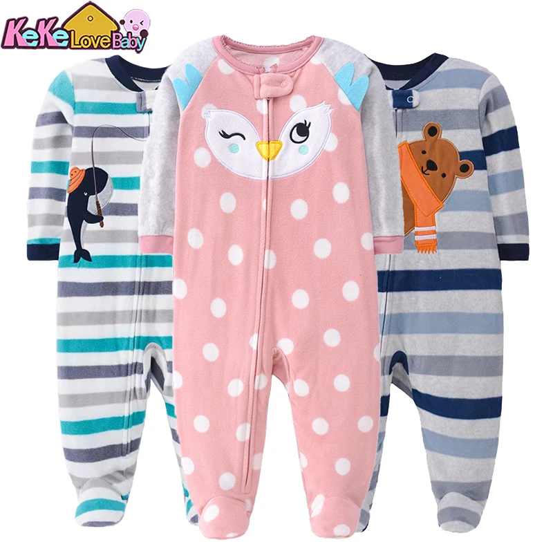 Spring Baby Rompers Girl Boy Clothes Zipper Fleece Autumn Warm Newborn Infants Pajamas Outfit Animal Cartoon Jumpsuit Clothing