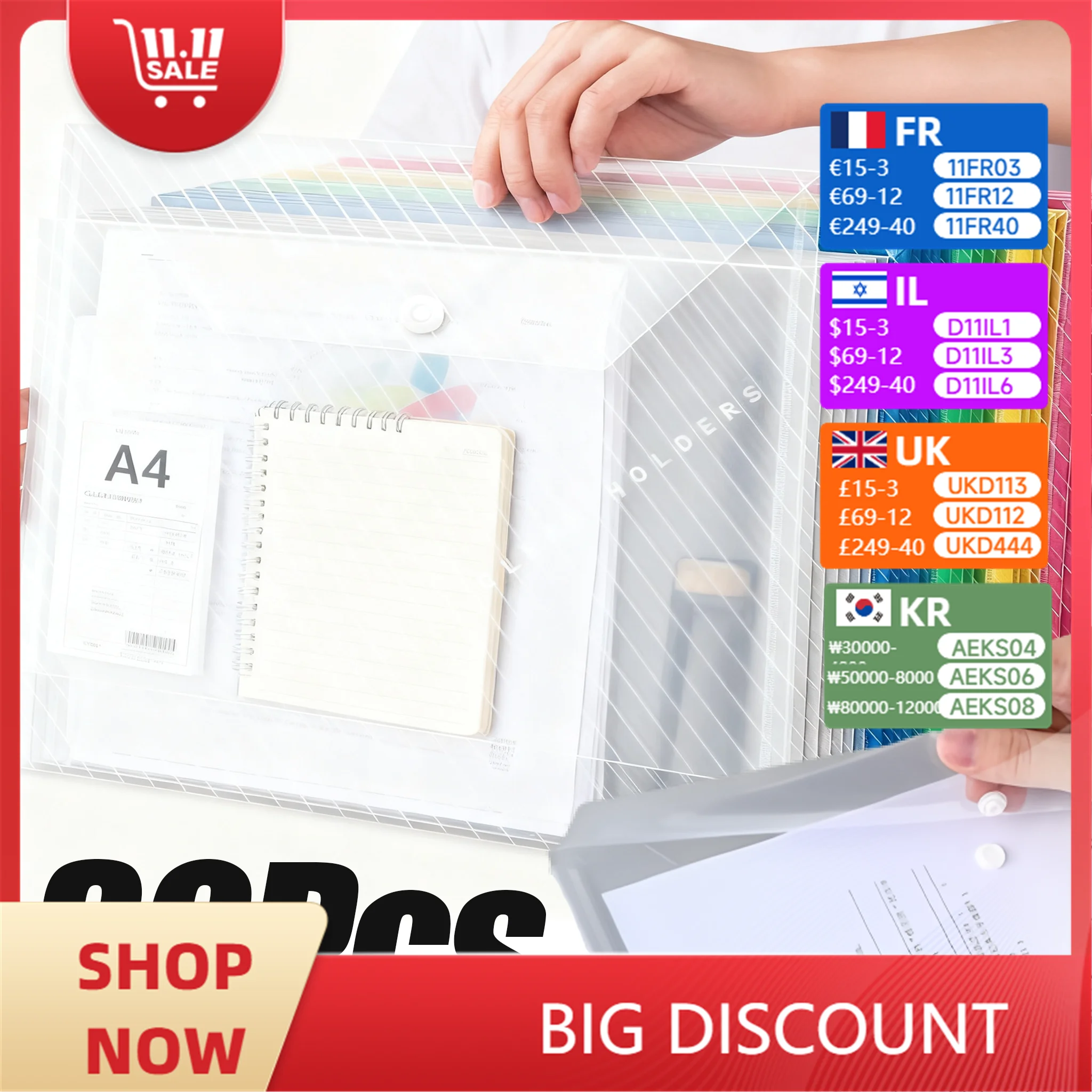 

Transparent Plastic File Folder A4 Waterproof Thickened Documents Organize Storage Bag School Office Stationery Supplies