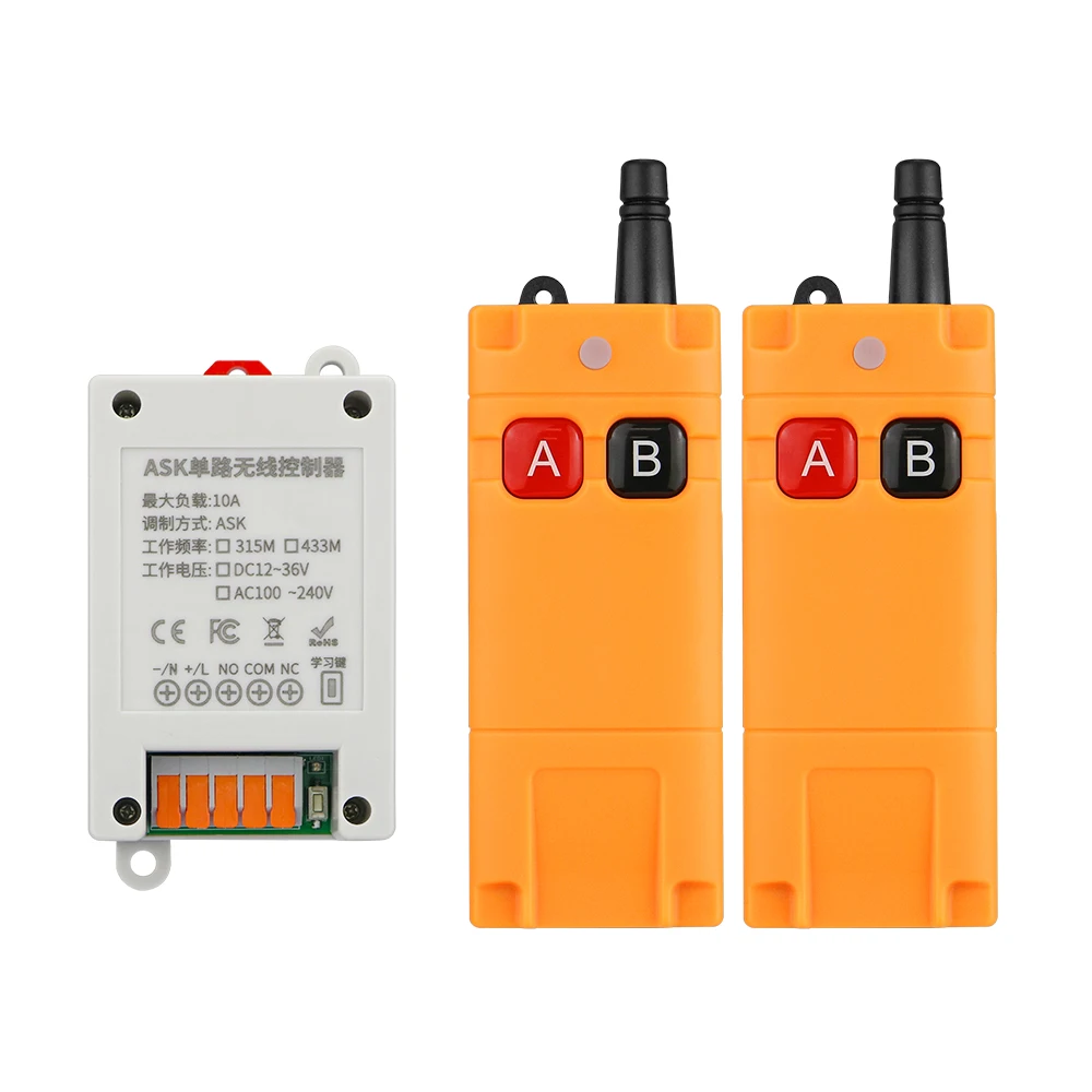 433 МГц Ndustriальный DC12V24V 36V 1CH RF беспроводной пульт дистанционного управления радиоприемник с пультом дистанционного управления на большие расстояния 20-2000M