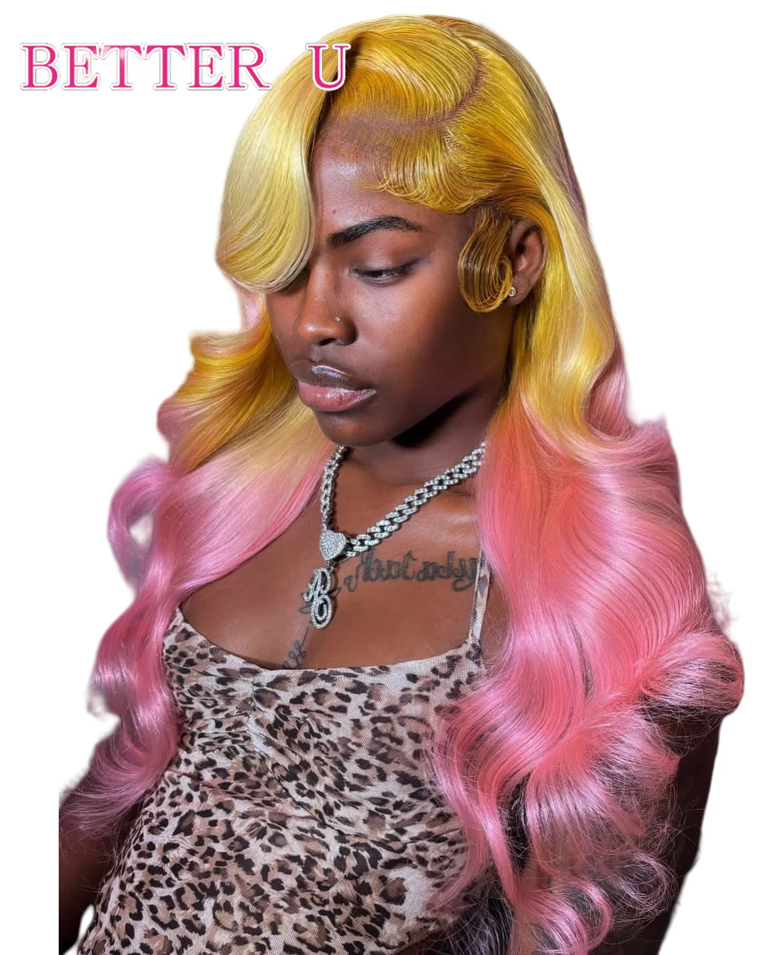 13x6 HD الدانتيل الجبهة خصلات الشعر المستعار الإنسان الدانتيل الشفاف إغلاق شعر مستعار أصفر أومبير الوردي الملونة باروكة من شعر طبيعي الجسم موجة للنساء