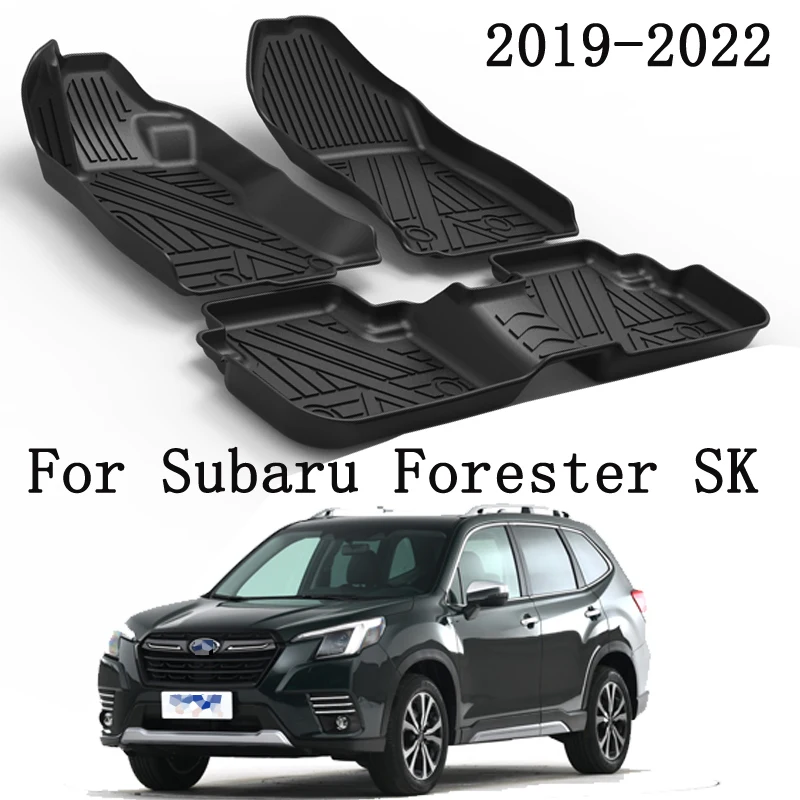 

LHD Car Floor Mats Double Layer TPE Foot Pads Interior Floorliner For Subaru Forester SK 2023 2019 2020 2021 2022 Accessories