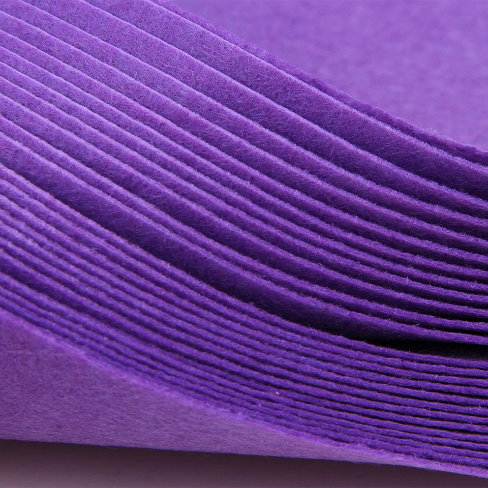 Purple Color 30X30CM Felt Fabric Polyester Pure Color Fabric For Needlework Sewing Felt Crafts Material 1MM Cloth 10Pcs