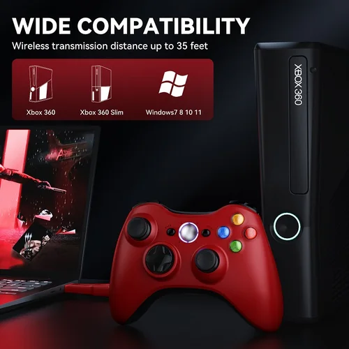 Imagen 2 del producto Controlador de juegos inalámbrico para Xbox 360, Joystick con vibración Dual, 2,4G, compatible con Microsoft Windows