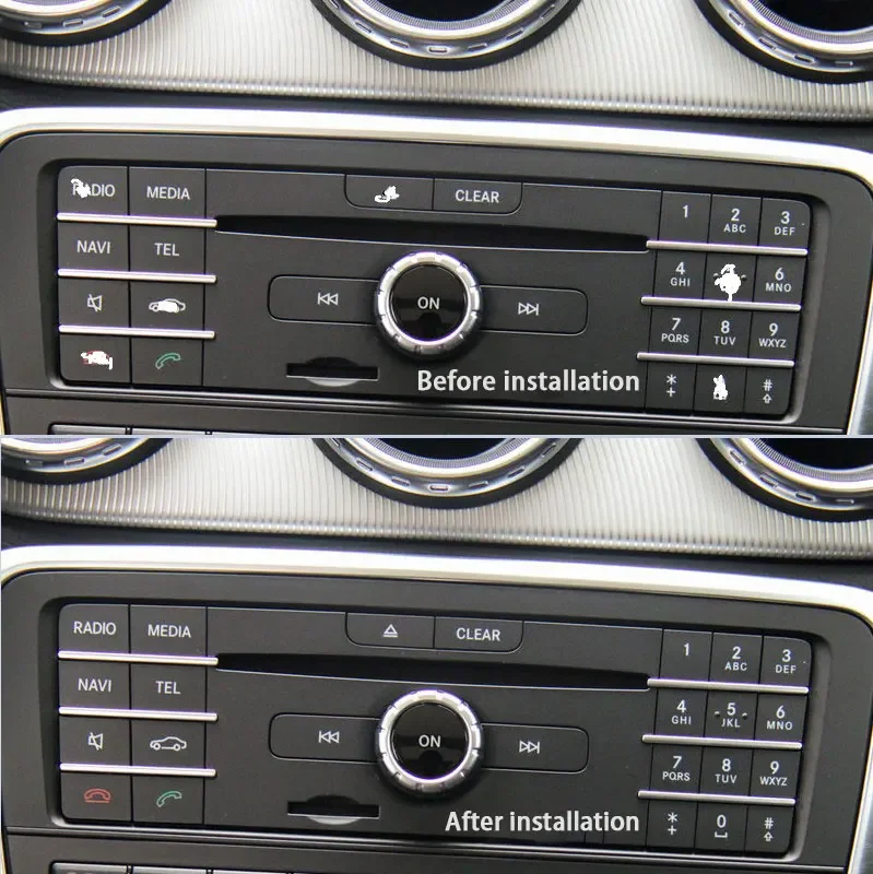 Car Central Control CD Panel ON Button Decorative Patch Trim Stickers For Mercedes Benz GLA 200 CLA 220 GLE 350 CLS Accessories