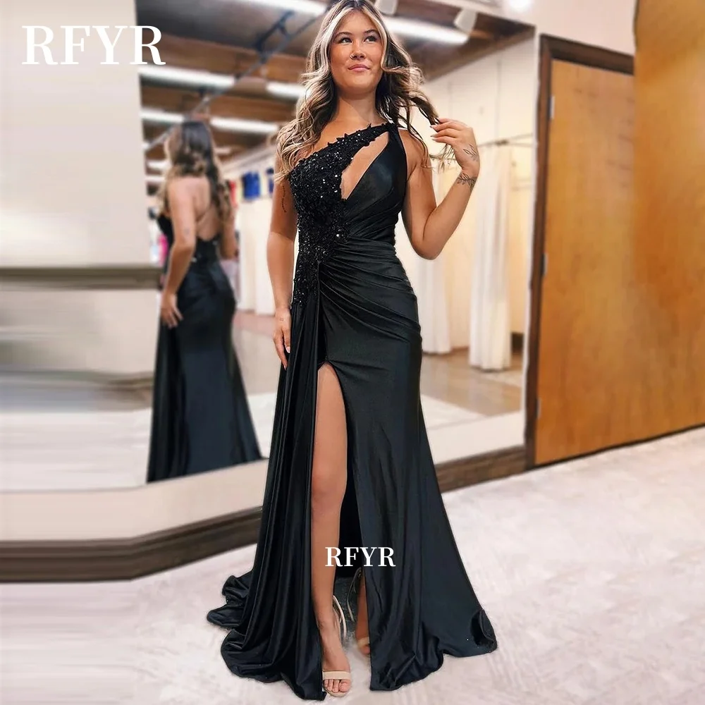 

RFYR One Shoulder Evening Dress Mermaid Prom Dress Sequined Sexy Party Celebrity Gala Dress مناسبة رسمية Customize