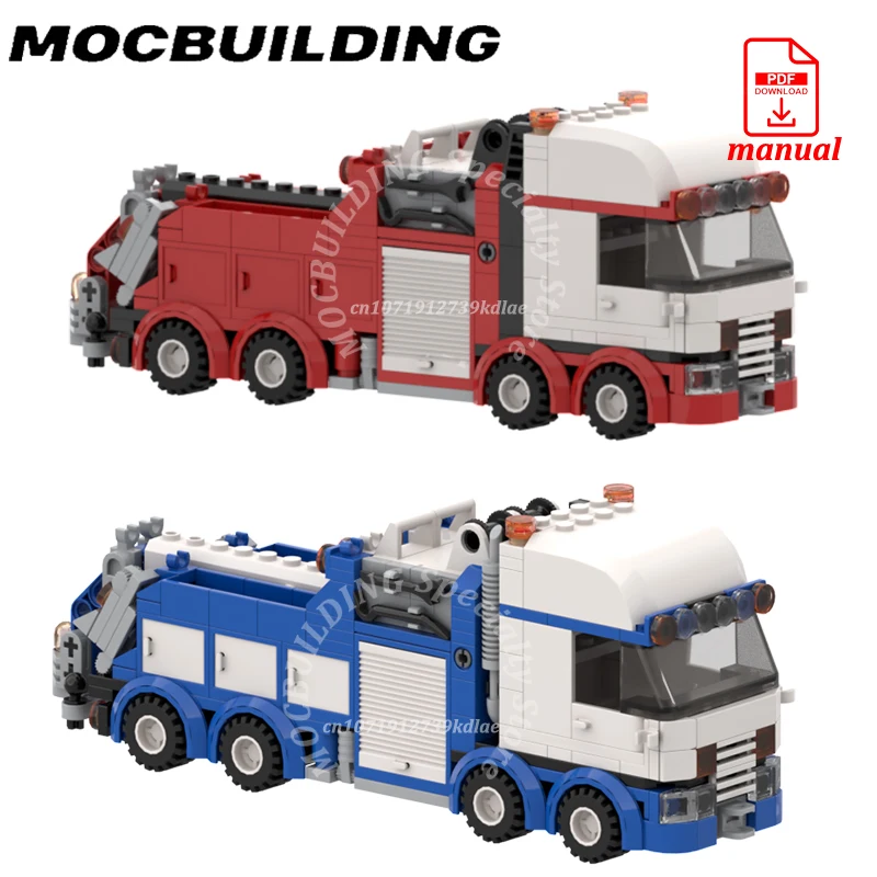 

City Vehicle Tow Truck Model Wrecker Car MOC Building Blocks Bricks Assembly Display Model Construction Toys Gift