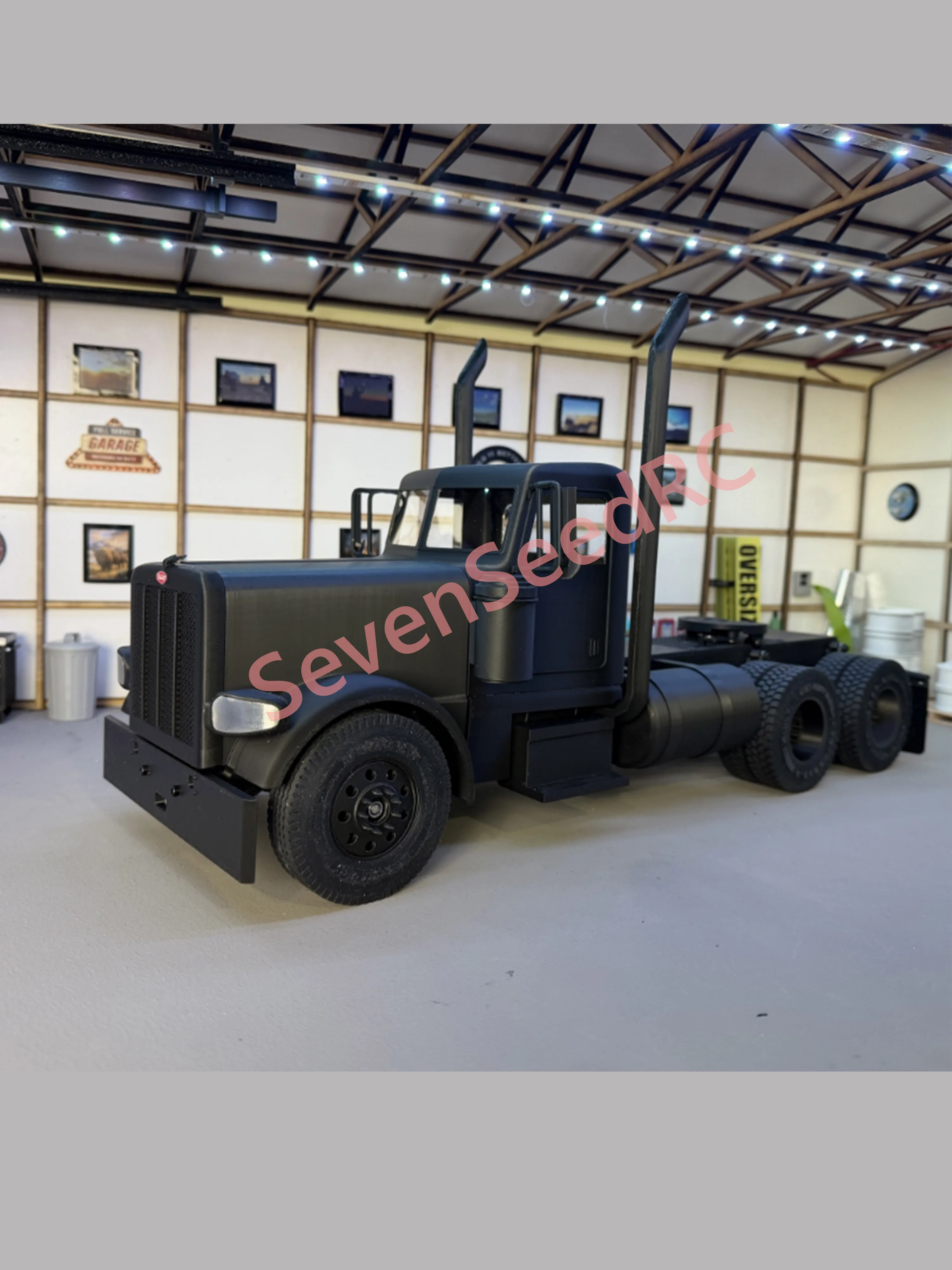 3D Printed Truck Peterbilt 389 Day Cab 1/14 Tamiya Static Dot Model JDM Lesu Lxy Scaleclub SCX10 Trx Crossrc