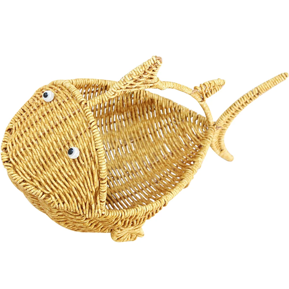 Food Tray Basket Cartoon Fish Storage Fruits Decorative Table Candy Holder Bread Reusable Sundries Hamper