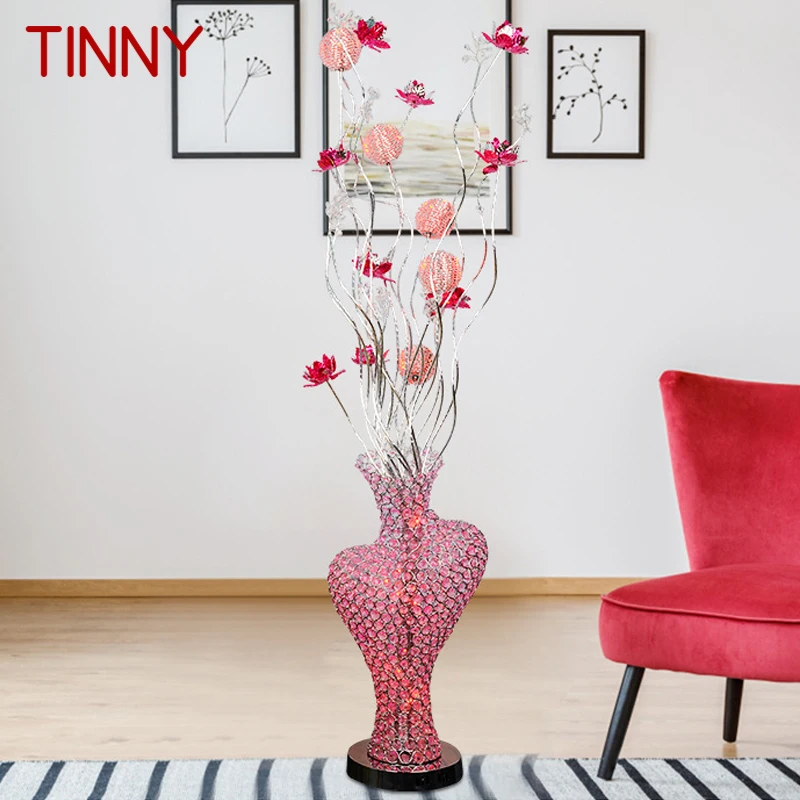 

TINNY Modern Floor Lamp Fashionable Art Iiving Room Bedroom Wedding Aluminum Wire LED Decorative Standing Light