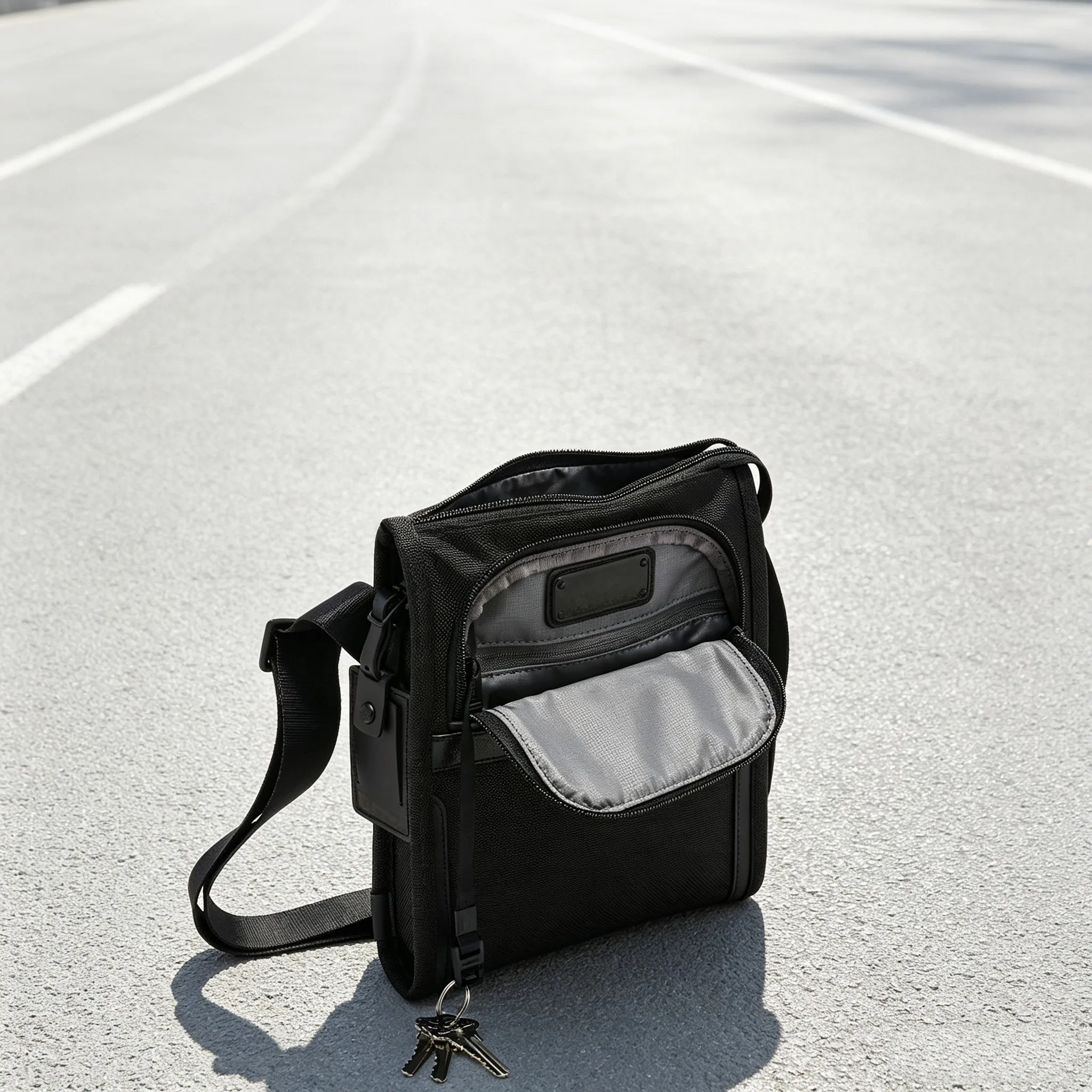 Men Multi-Functional Ballistic Nylon Crossbody Bag Business Casual Hand Carry Single Shoulder Pack view 3