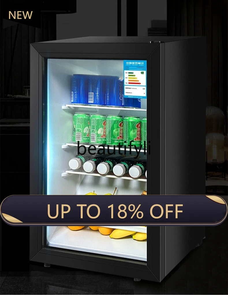 Z189 Ice Bar Small Refrigerator Display Cabinet Hotel Transparent Door Refrigerated Micro Freezer Small Freezer