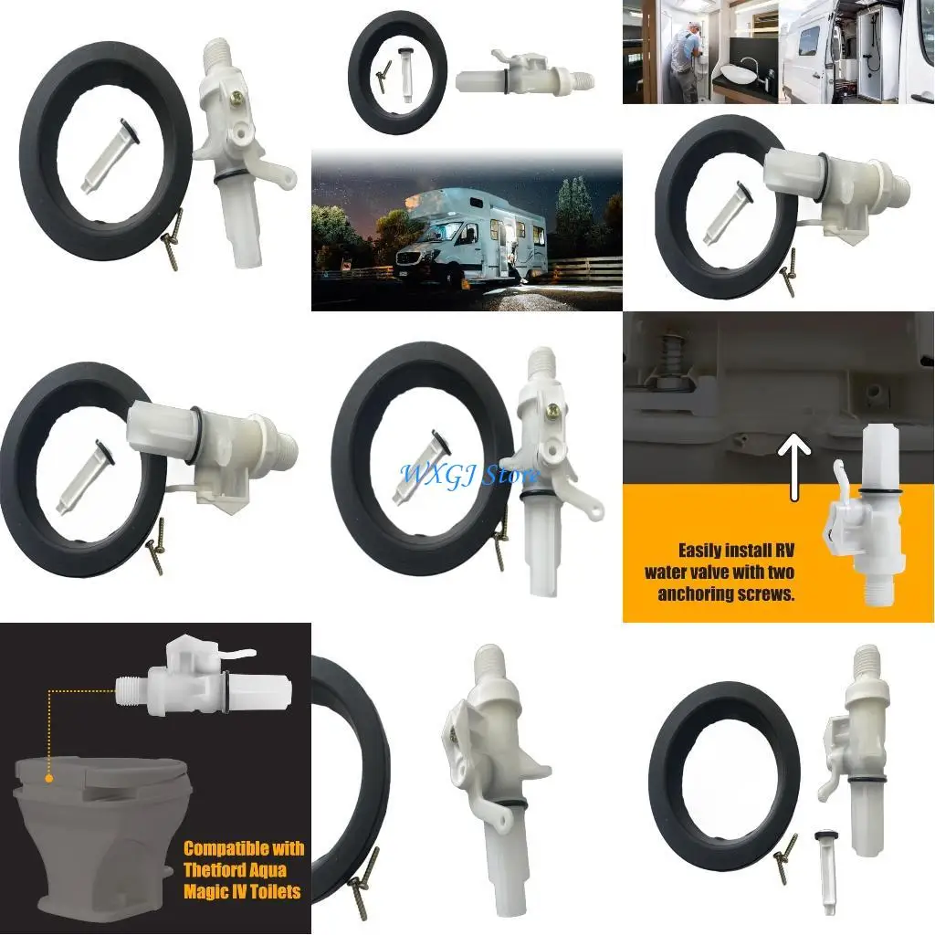 

37JE RVsWater Valves Assembly 13168 Toilet Repair for Thetford