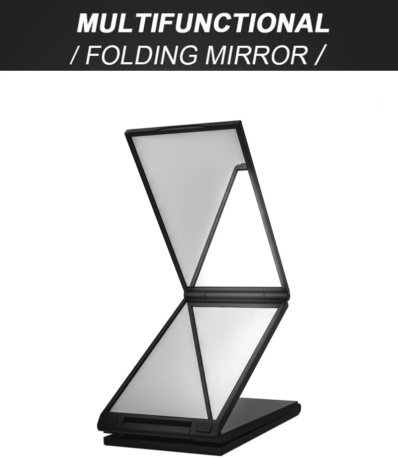 Foldable Mirror 360 No Dead Angle Mini Hair Folding Portable Makeup Mirror