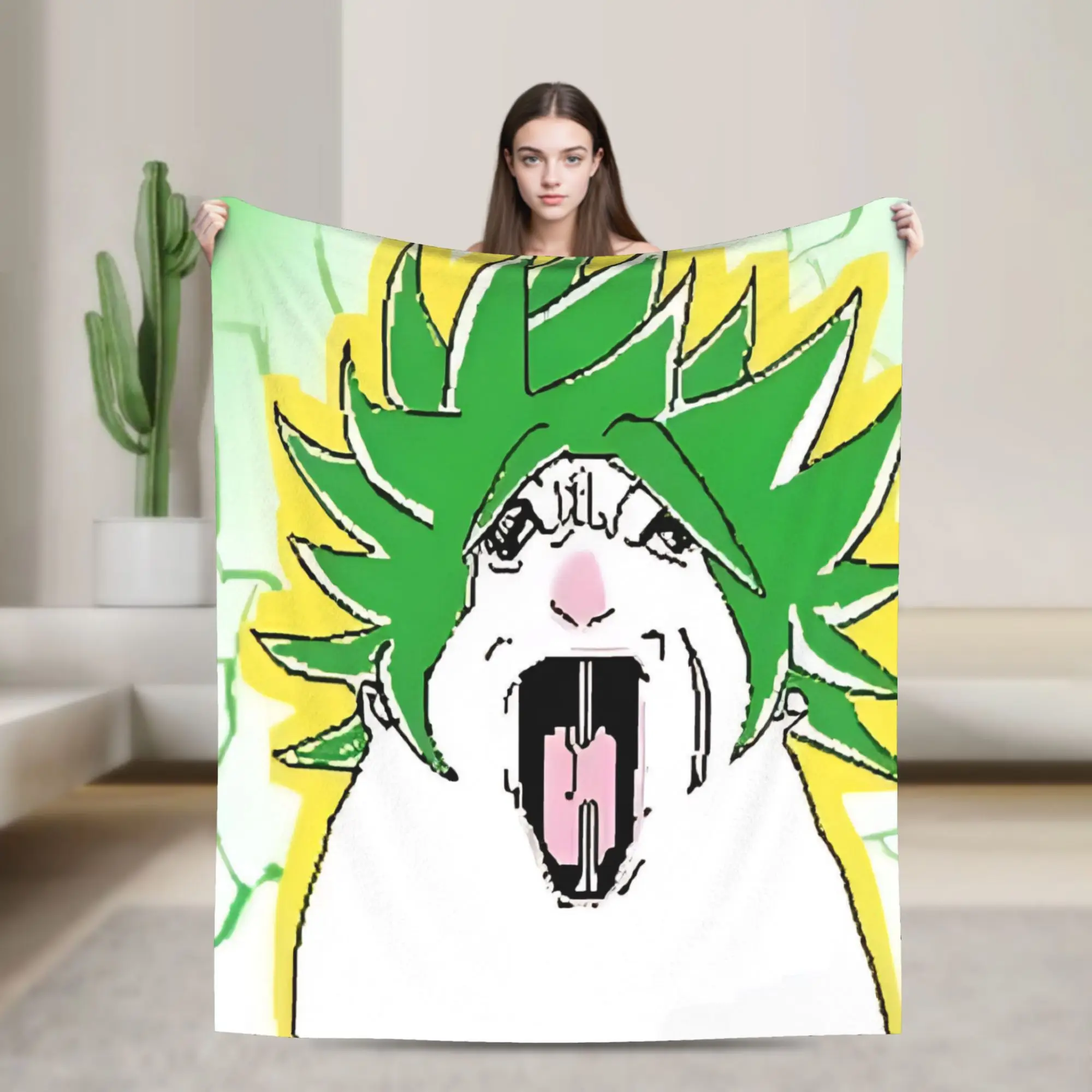 Novelty Design Hamster Caveman Blanket Lightweight Thin Velvet  Comfortable Throw Blanket Machine Washable