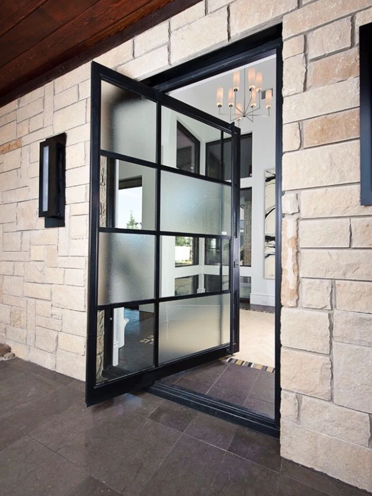 

Sixinalu Pivot Door Exterior Front Entrance Door for House Double Glaszed Aluminum Alloy Profile Custom-made Home Decor
