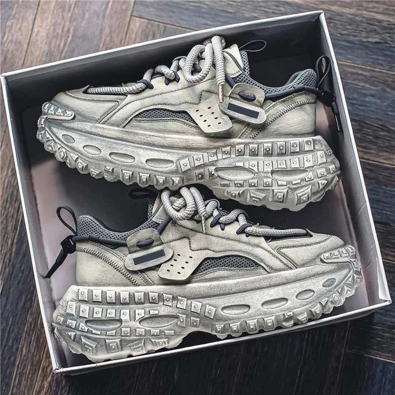Men\'s Thick Sole Sneakers Fashion Casual Shoes Designer Platform Height Increasing Sports Shoes for Men Street Style Tennis Shoe