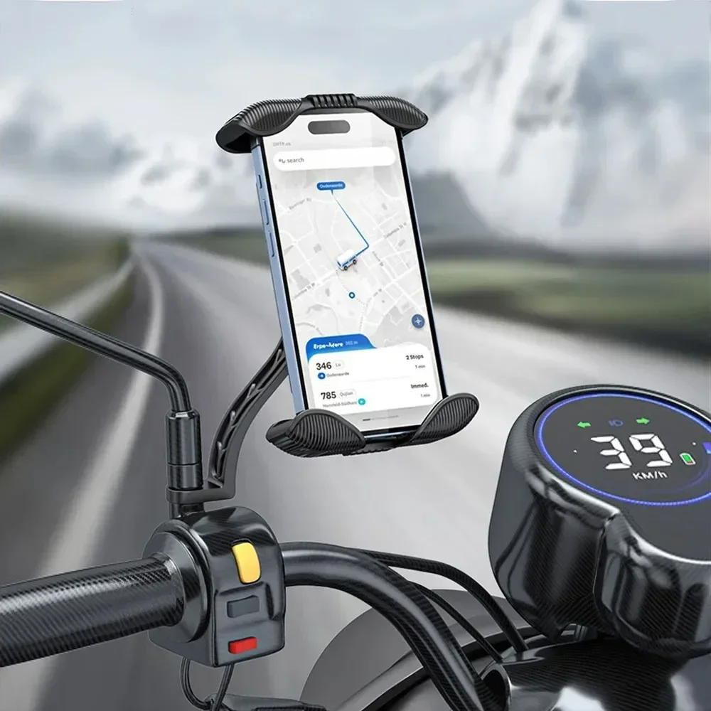 

Motorcycle Phone Holder Bike Rearview Mirror Phone Mount Stand Bike Scooter Handlebar Cradle Clip for iPhone Xiaomi Samsung