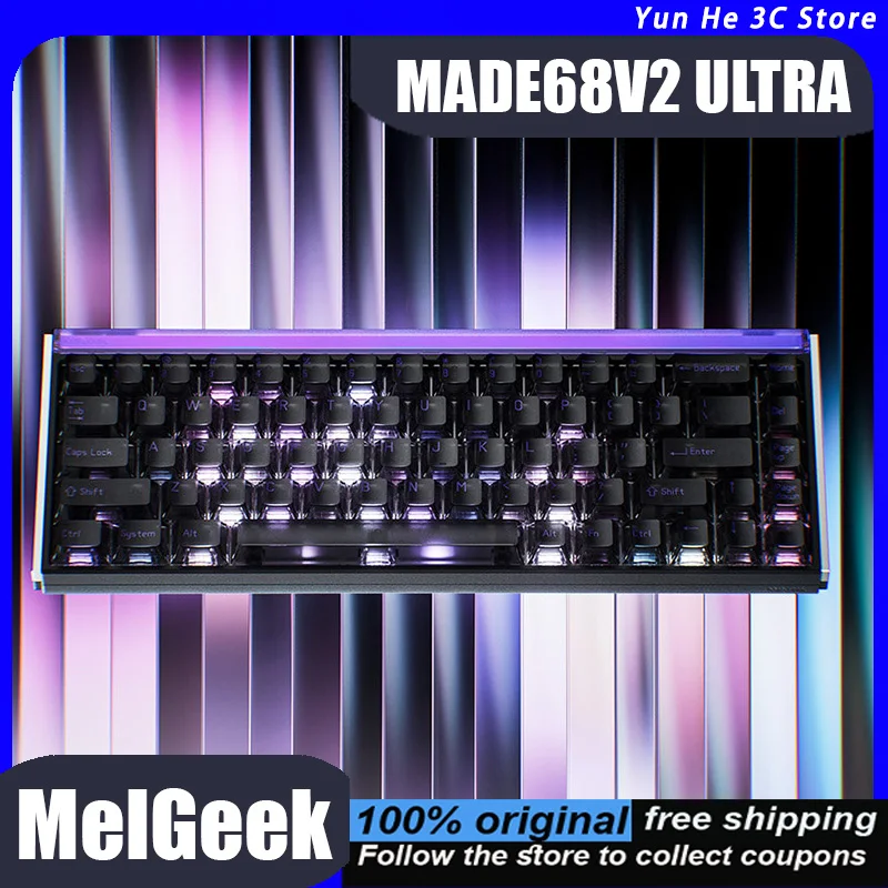 MelGeek MADE68V2 ULTRA Magnetic Keyboard Wired Gaming and Office Use  Low Latency  High-Quality RGB Lighting  Cyborg Style