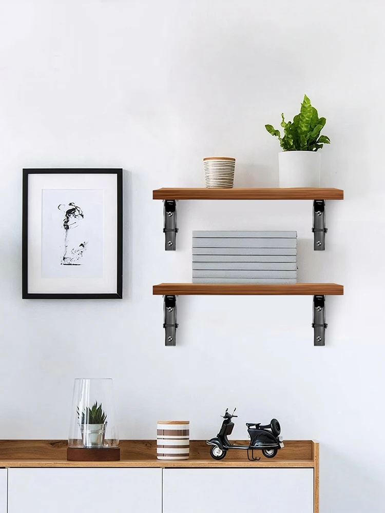 Soportes de estante plegables, carga máxima de 90kg/198lb, soporte de estante plegable, soportes de estante flotantes multifunción para el hogar y la Oficina, 2 uds.