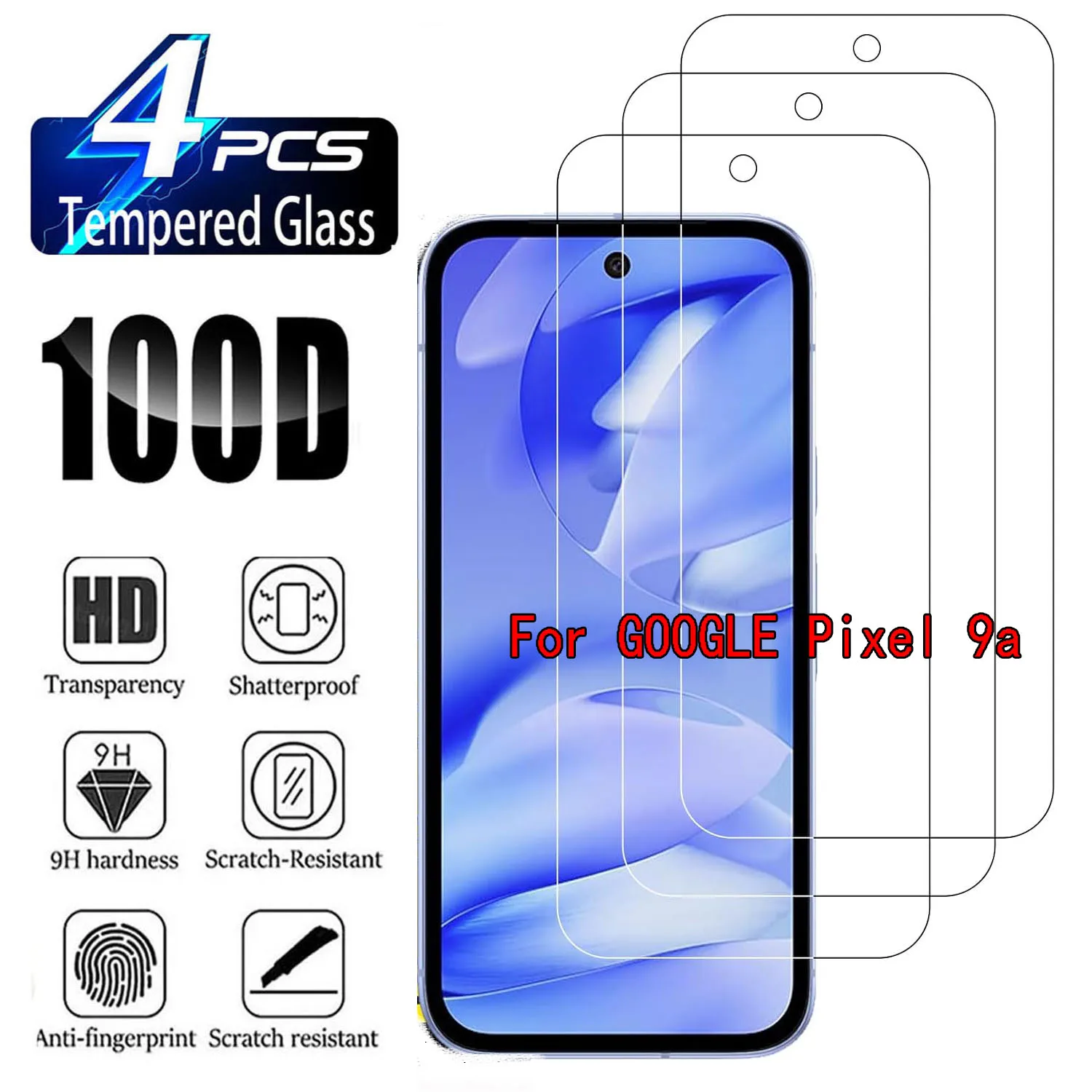 

2/4Pcs HD Screen Protector Glass for Google Pixel 9a 9H Tempered Glass
