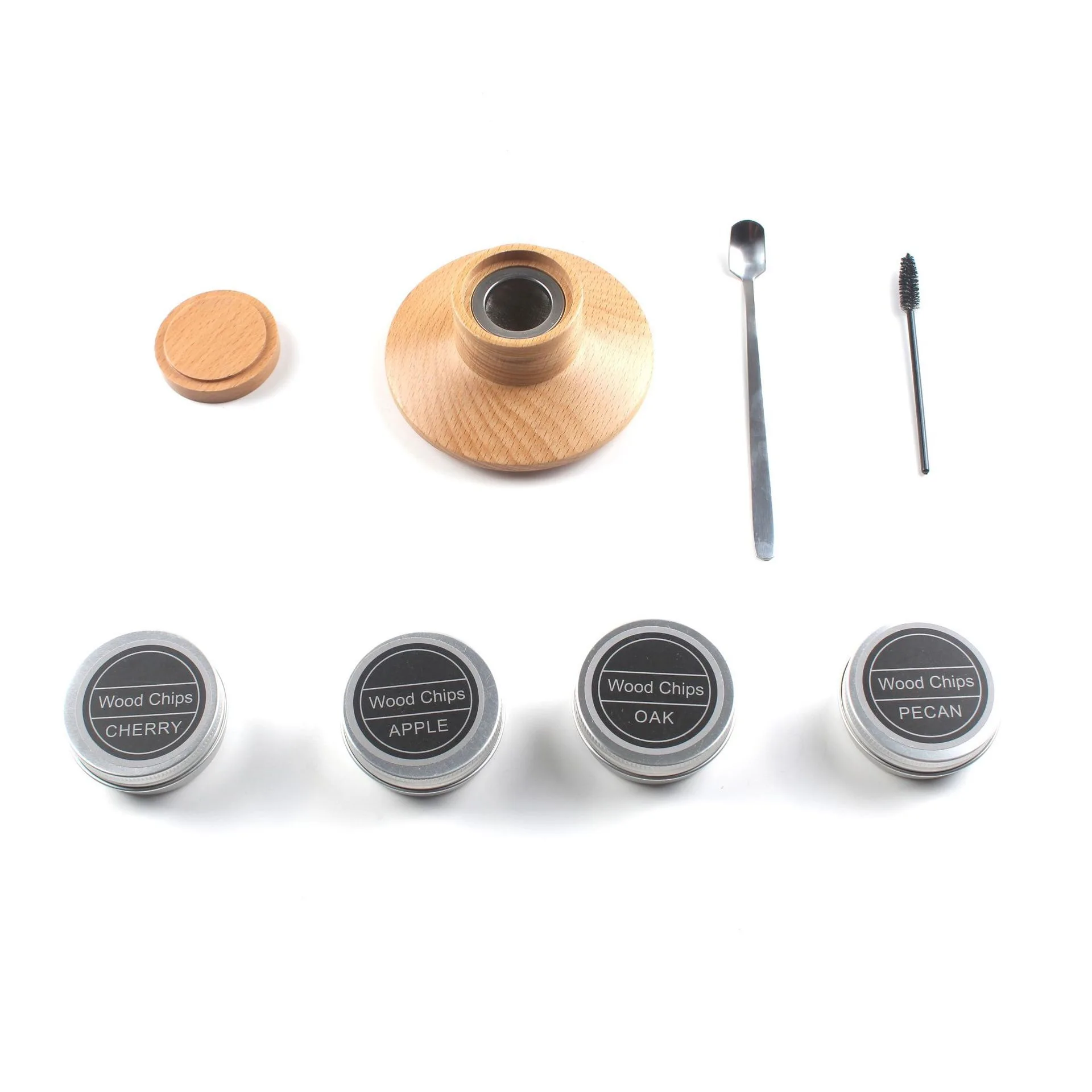 Glas-Räucher-Set für Whiskey & Cocktails 4-teilig Frucht-Sägemehl-Chips Inklusive Barkeeper-Zubehör Geschenk für Männer – Detail 4