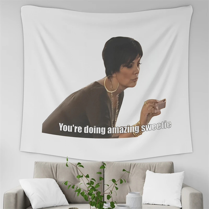 Gaslight Gatekeep Girlboss You're Doing Amazing Sweetie Tapestry Wall Hanging Art for Bedroom Living Room Decor College Dorm