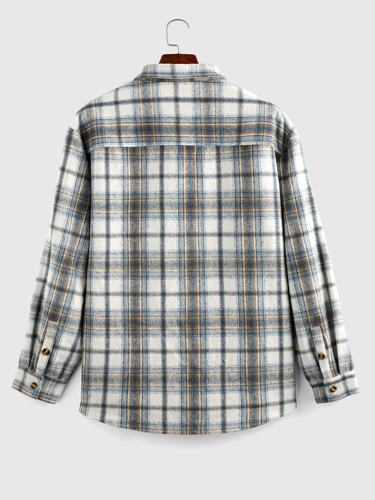 ZAFUL Plaid Print Wool Blend Pocket Shirt