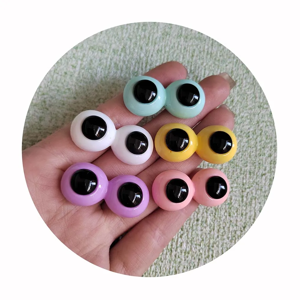 Kawaii Simulation Resin Cartoon Eyes Charms For Jewelry Making Bracelets Necklace Earrings Making Resin Flat Back Cabochon