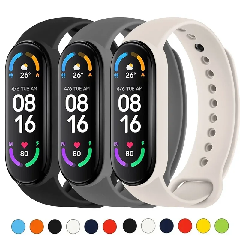 

Ремешок для часов Xiaomi Mi Band 7 6 5 NFC, силиконовый браслет, ремешки correa Mi Band 6 7 5 4, аксессуары для умных часов