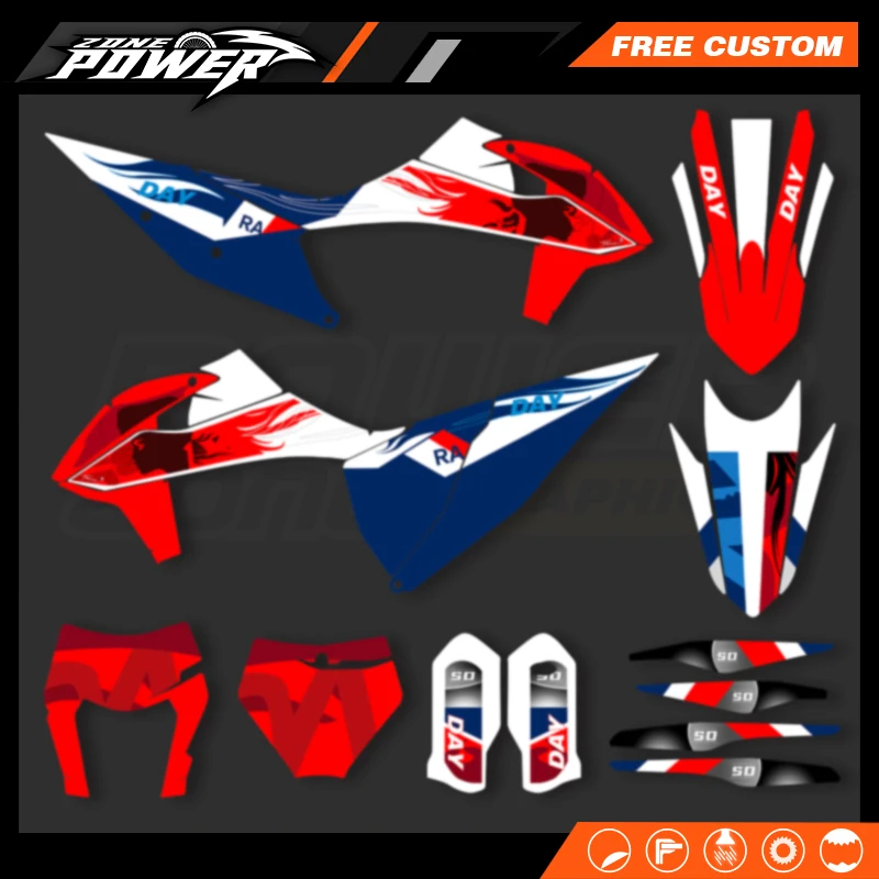 

Комплект наклеек Powerzone Custom Team Graphics для KTM EXC XCW 2023 2022 2021 2020 SX SXF 2019 2020 2021 2022 125 250 300 450