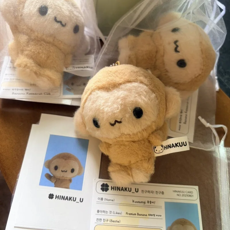 Chaveiro de Pelúcia Macaco Hinakuu Kawaii, Boneco de Pelúcia Macaco Banana, Pingente de Bolsa Estilo Ídolo Coreano