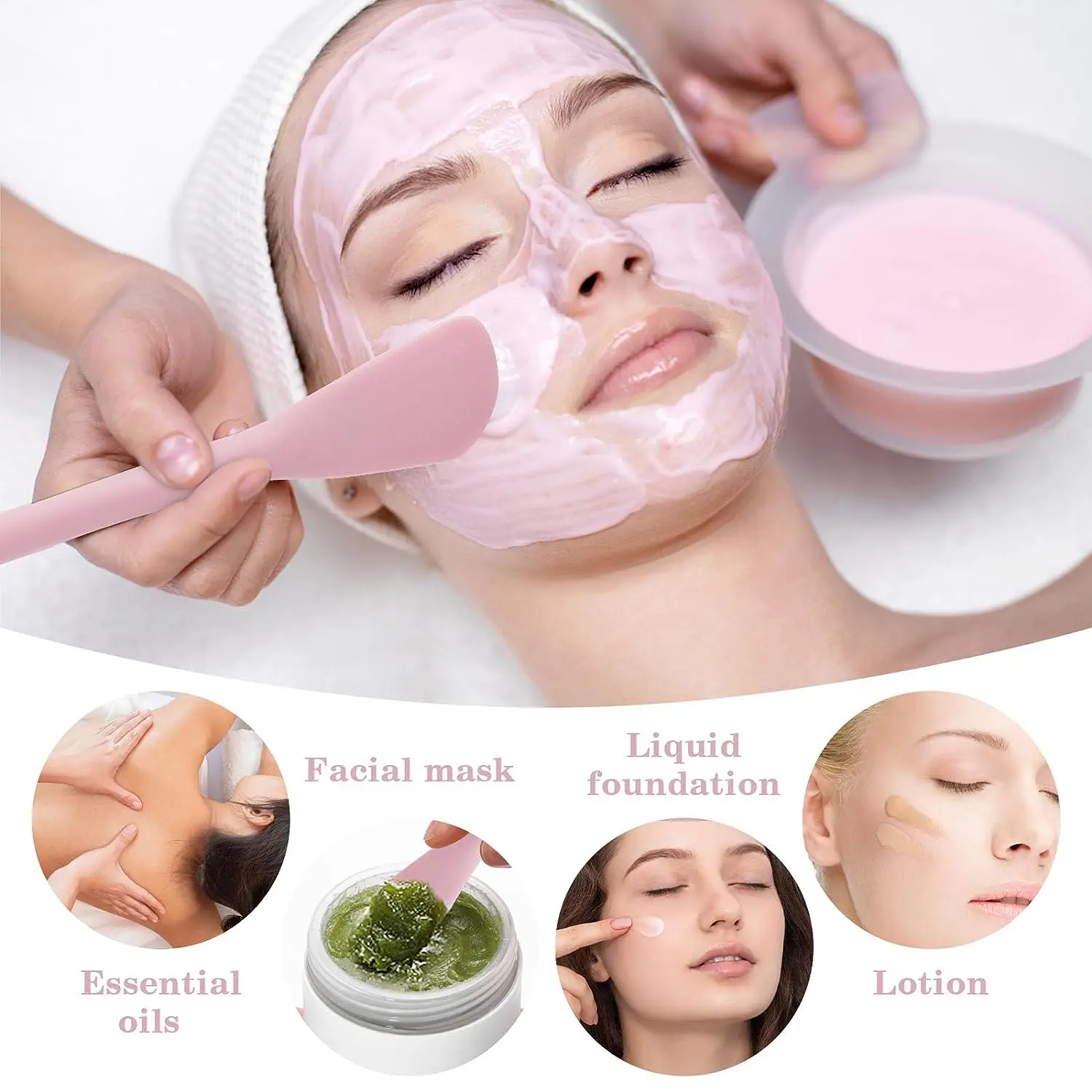 1PC Double Headed Silicone Face Cleansing Scrubber Brush Facial Mask Brush Applicator for Women Face Makeup Brush Skin Care Tool