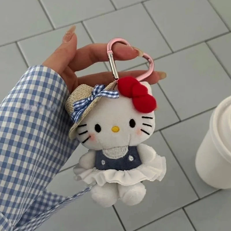 حار سانريو مرحبا كيتي Kawaii سوبر لطيف نظارات دمية حقيبة قلادة الكرتون لطيف أفخم دمية المفاتيح إعطاء هدايا عيد الميلاد للفتيات #5