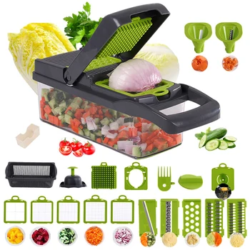 New 16 in 1 Multifunction Vegetable Chopper Handle Food Grate Food Chopper Vegetable Slicer Dicer Cut Kitchen Utensils Supplies