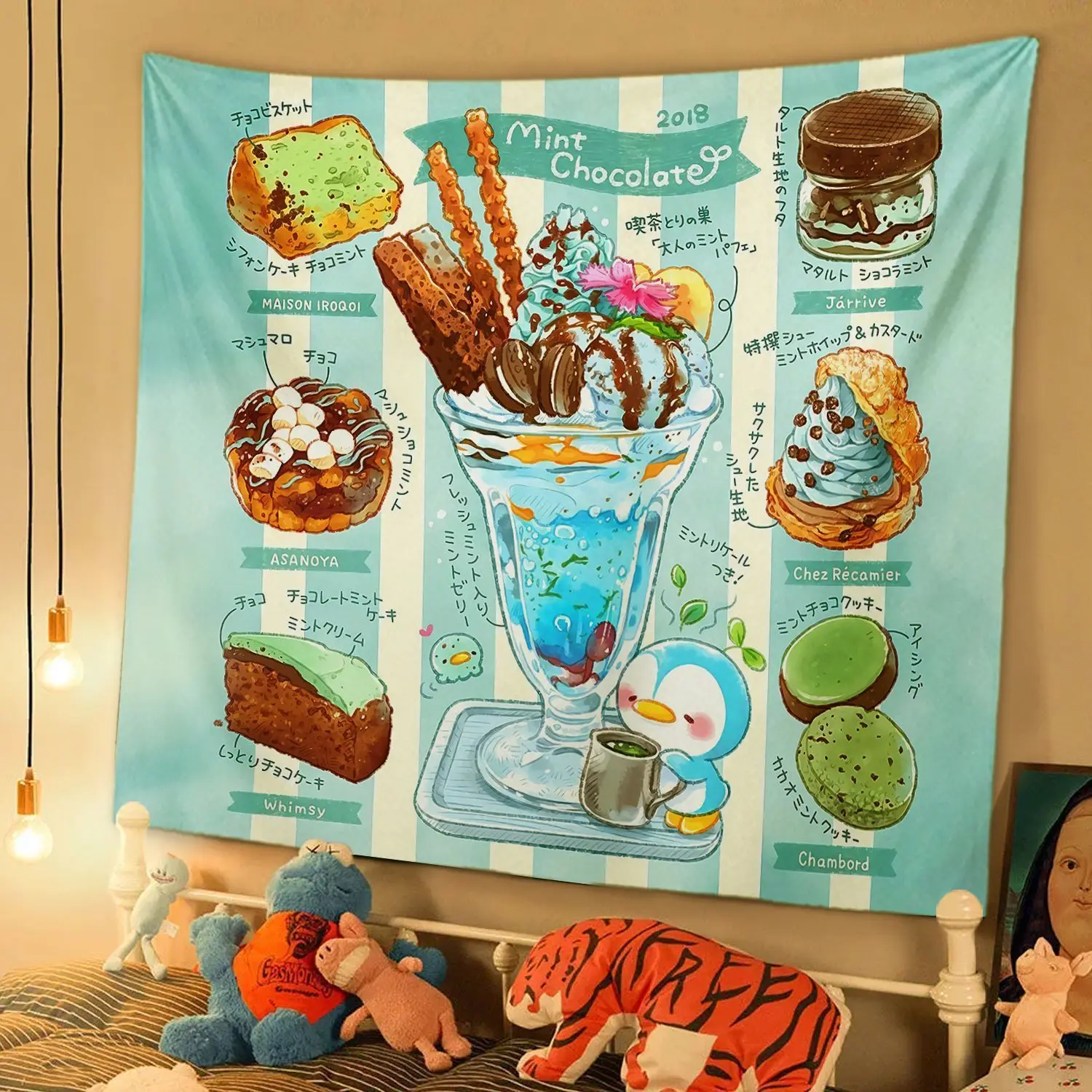 شووا الحلوى القائمة خلفية القماش شنقا القماش نسيج الرسوم المتحركة الطرفية عنبر الديكور خلفية القماش جدار القماش #4