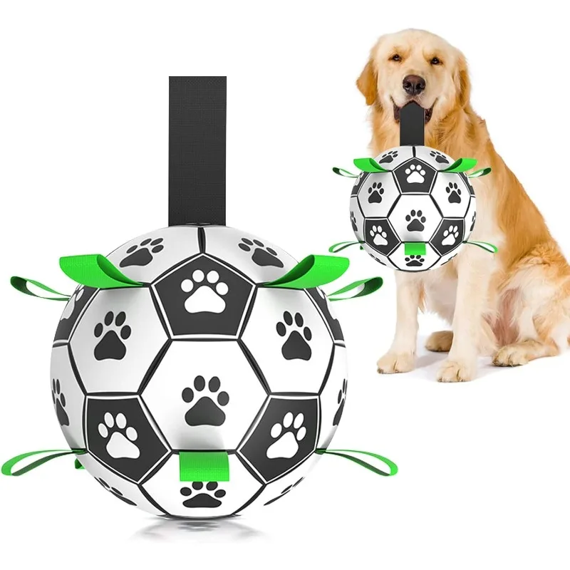 Interactive Pet Football Toys With Grab Tabs Dog Bite Chew Balls Pets Accessories Puppy Outdoor Training Soccer 15/19cm for Pet