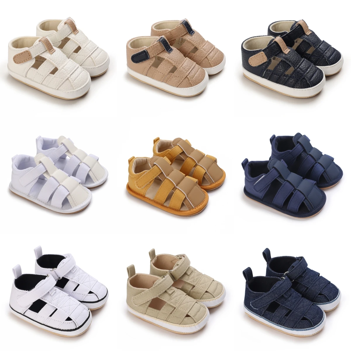 0-18M Newborn Baby Shoes Boys and Girls Summer Sandals Soft Rubber Sole Anti slip Baby First Step Walking Shoes Baby Sandals