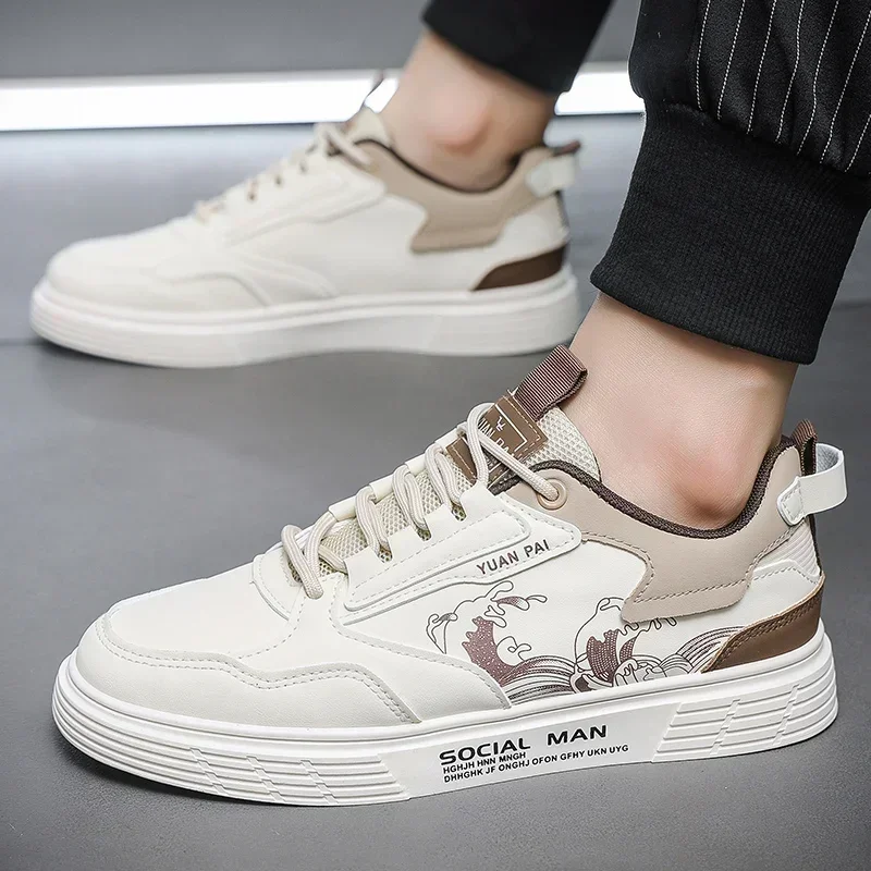Skórzane buty męskie oddychające męskie skórzane buty codzienne Zapatos Hombre Casual Sapatos Masculinos męskie sneakersy