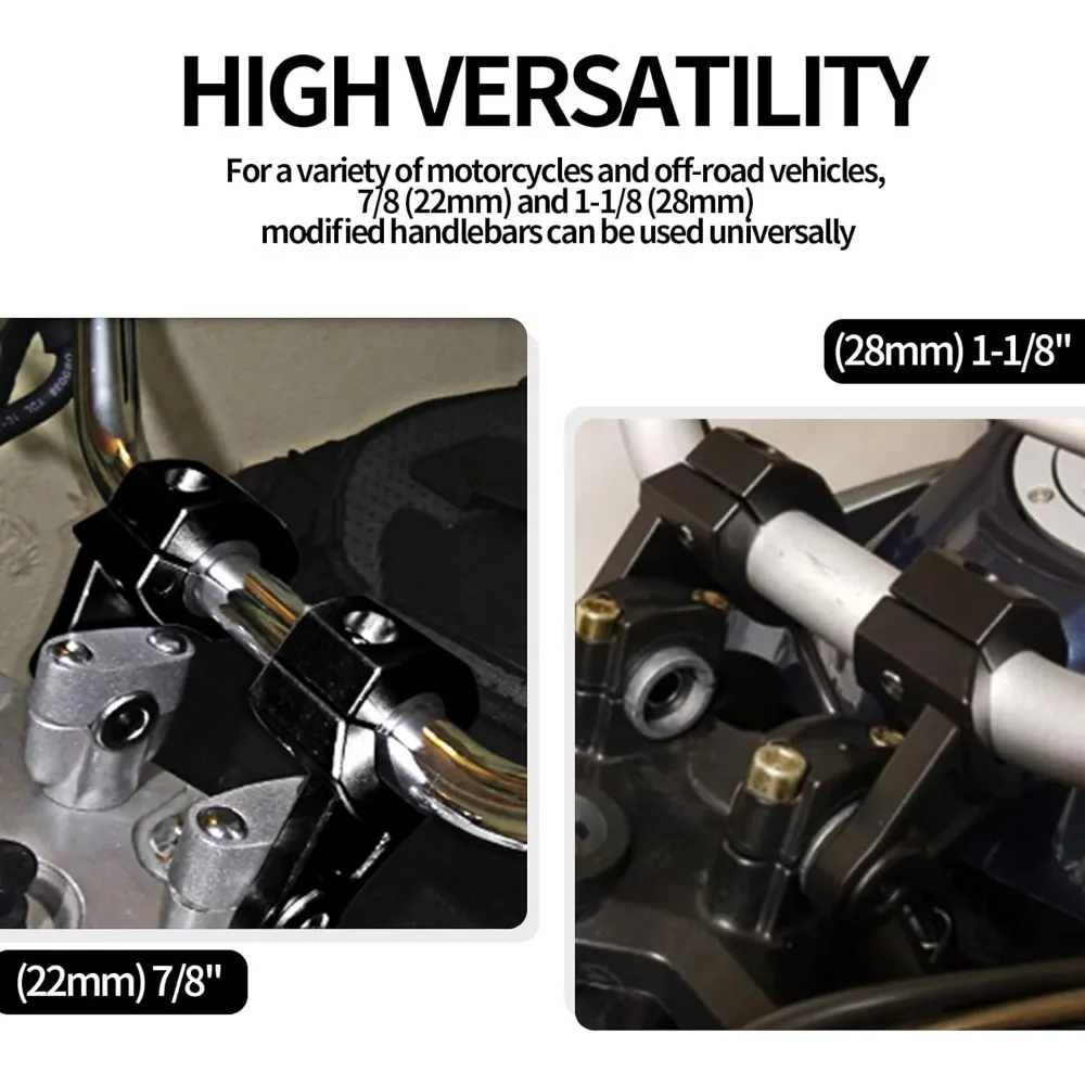 Motorcycle Universal 2 Inch Pivot Handlebar Mount Handlebar Riser for 22mm 7/8
