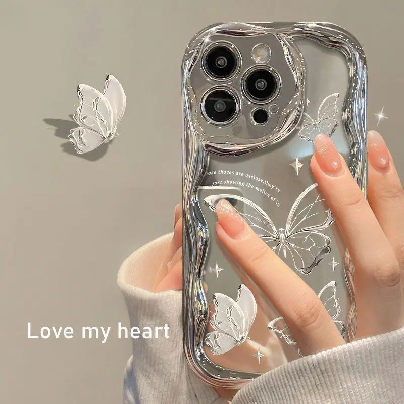 Ins butterfly Phone Case For Samsung Galaxy A55 A35 A25 A15 A54 A24 A33 A34 A73 5G A32 A51 A52 A53 A71 A72 A30 A50soft