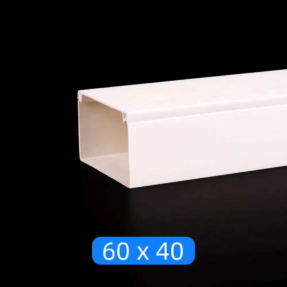 Durable Square PVC Wire Duct Raceway Flame Retardant Wall Mounted Cable Management Trunking For Organizing Electrical Cords