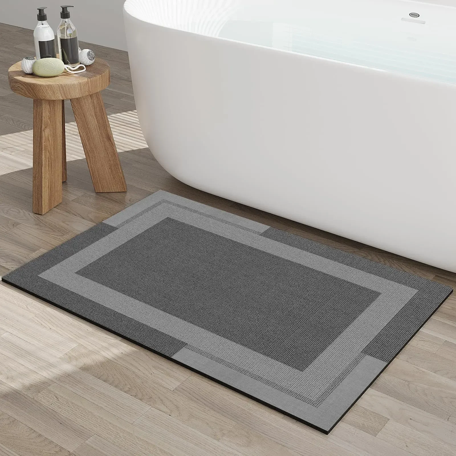 Non-slip Thin Bathroom Mat Carpet Dries Quickly Is Super Absorbent Washable Carpet and Is Suitable for Bathroom Home Decoration