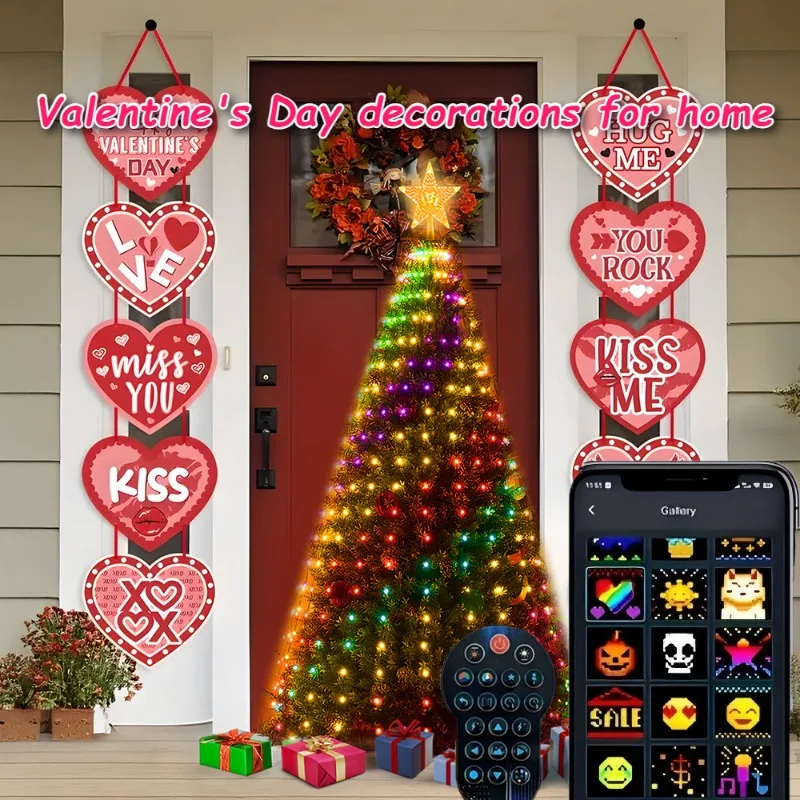 Smart 400 LED Multicolor Christmas Tree Lights with Remote & App Control, Dimmable Waterfall Effect,for Tree, Festive Lighting