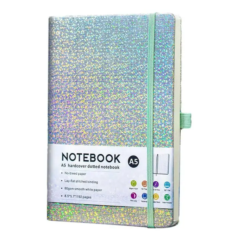 

Glitter Notebooks For School A5 Hardcover Journal 8.4x5.7 Inches 160 Lined Pages Glitter Never Peel Off Journal Hardcover