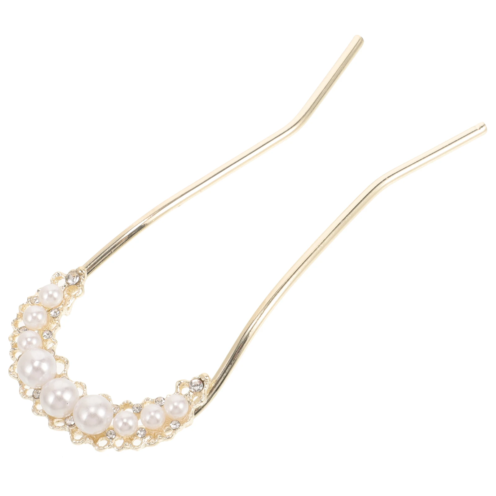 

Pearl Hairpins U Shaped Accessories French Chignon Zinc Alloy Sticks Decorative Hair Pieces Women Pearl Hair Accessories