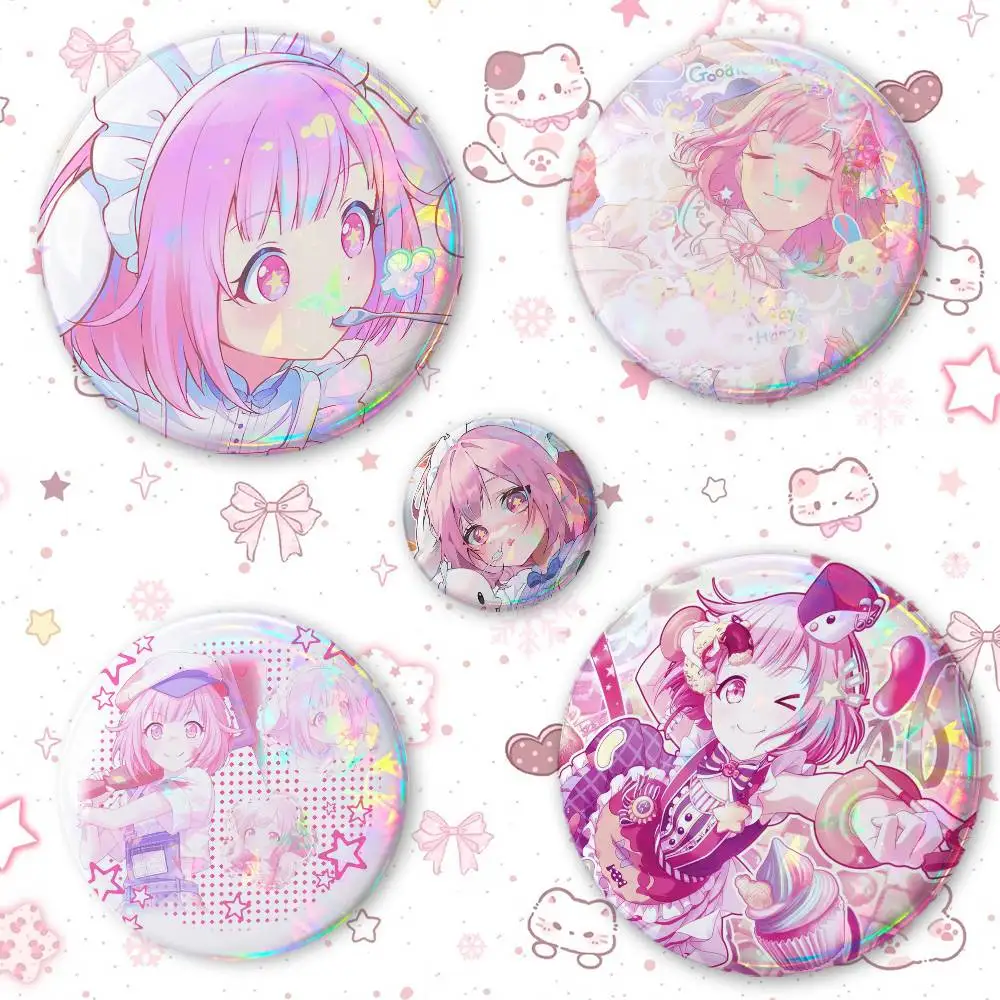 Fi-gure- Emu Otori- Creative Round Button Pins Badge Set Cartoon Anime Movie Music Pattern Brooches For Bags Jackets