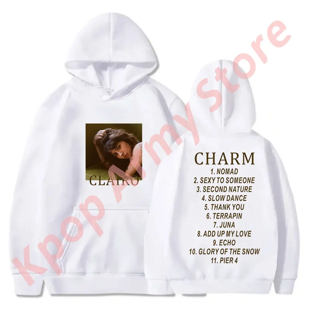 Clairo Charm Tracklist Hoodies Singer 2024 Tour Merch Pullovers Women Men Fashion Casual Streetwear Sweatshirts