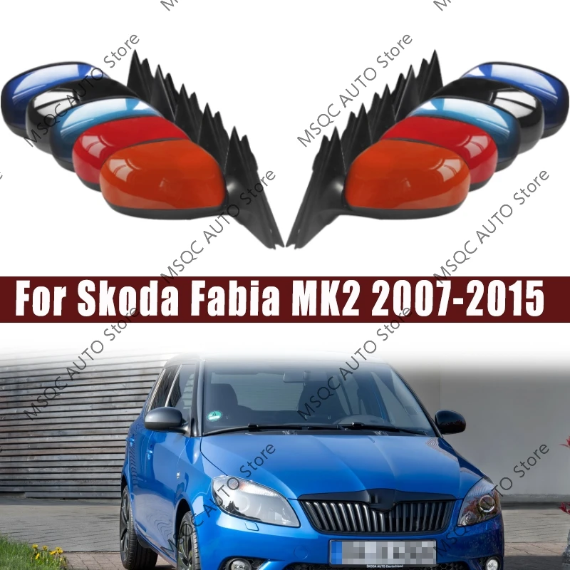 Dla Skoda Fabia MK2 2007 2008 2009 2010 2011 2012 2013 2014 2015 stylizacja samochodu podgrzewane skrzydło elektryczne boczne lusterko wsteczne zespół 5PIN