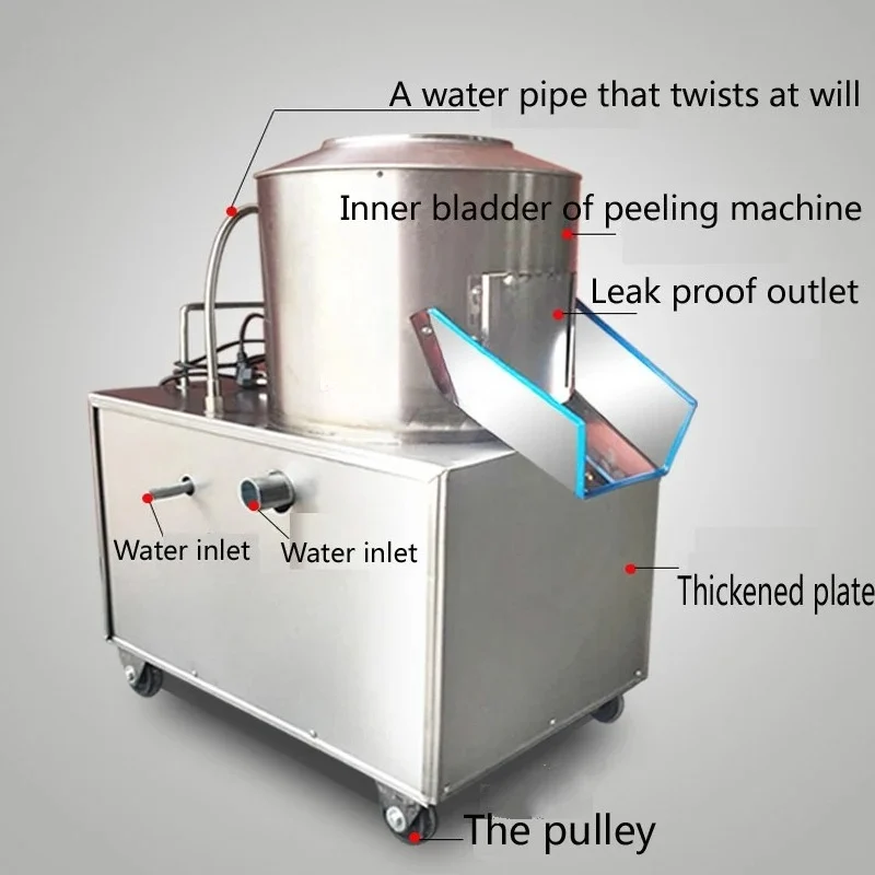 

Stainless Steel Fully Automatic Potato Cleaning And Peeling Machine Taro And Radish Slicer for Kitchen Use