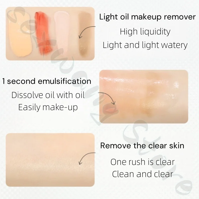 半透明のメイク落としオイル120mlは、肌に潤いを与え、毛穴をきれいにし、刺激が少なく、優しく肌に優しいです。